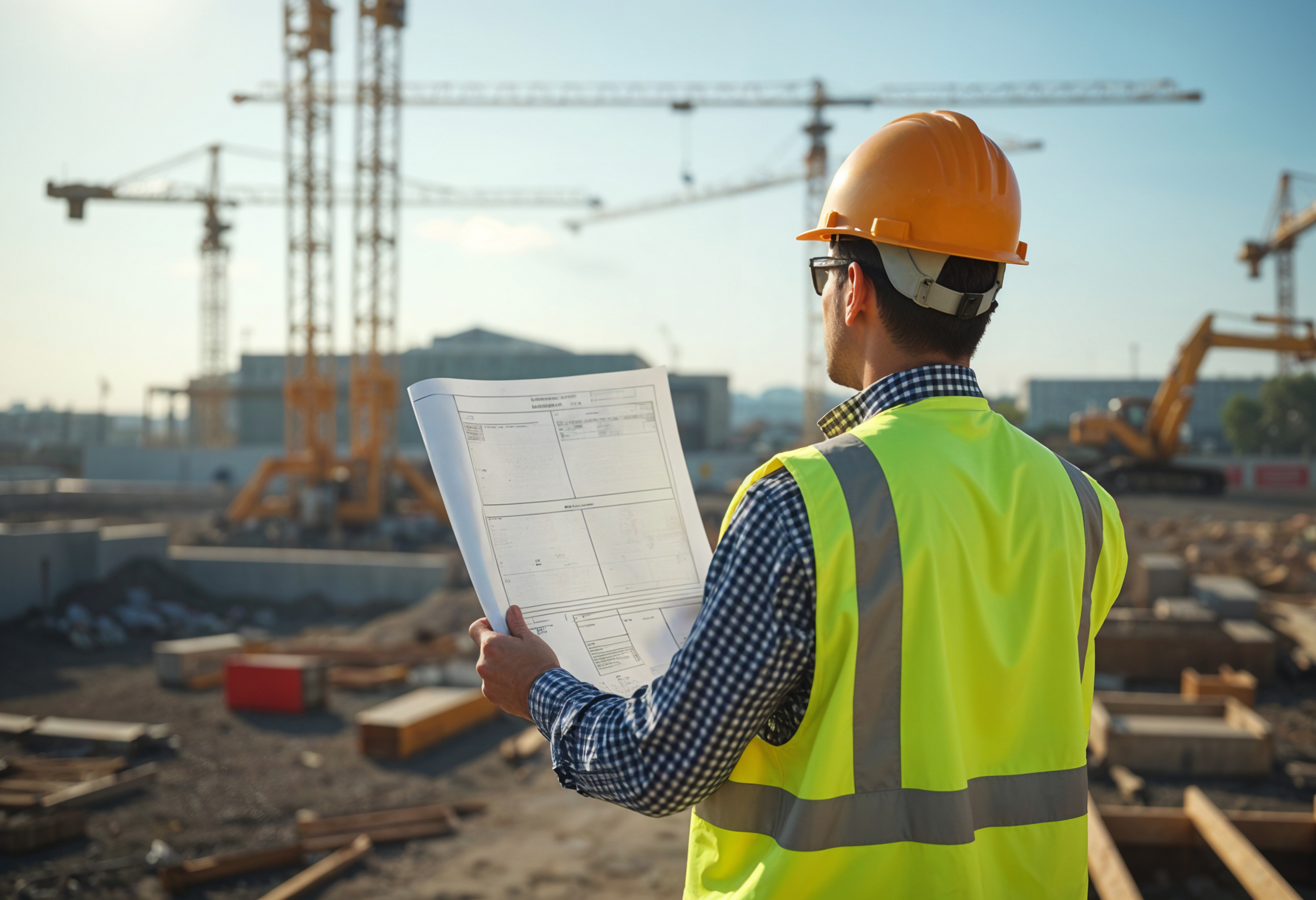 Cuadrilla en trabajo de obra civil dentro de planta